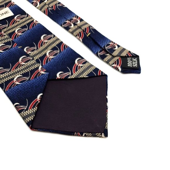 Evan Picone Mens Dress Tie Suit 100% Silk Shirt Accessory Designer Red  Blue - Picture 5 of 6